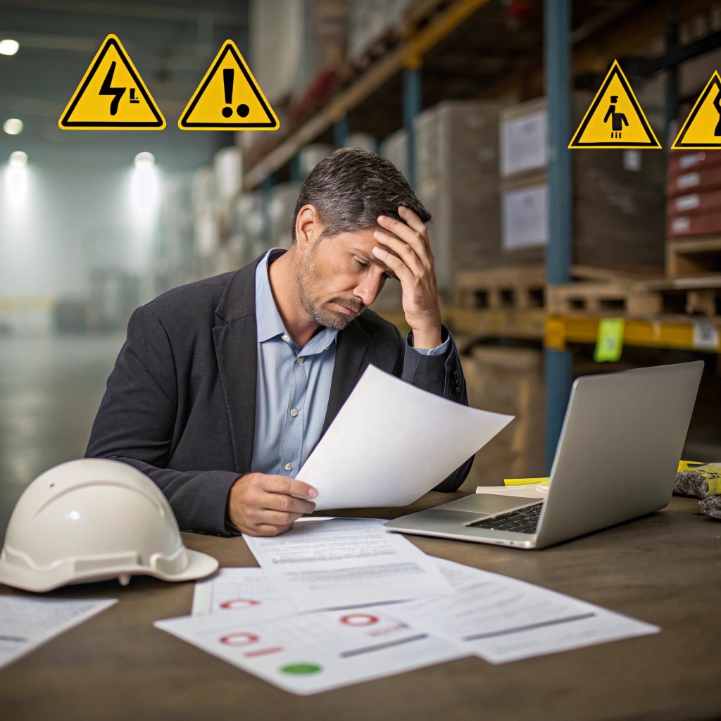 a cautionary business illustration visualizing the